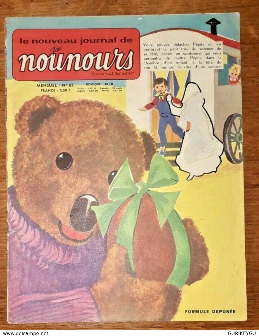 Le Journal De Nounours N° 62 Bonne Nuit Les Petits 5/4/1970 COUIC J.L PESCH - Sylvain Et Sylvette