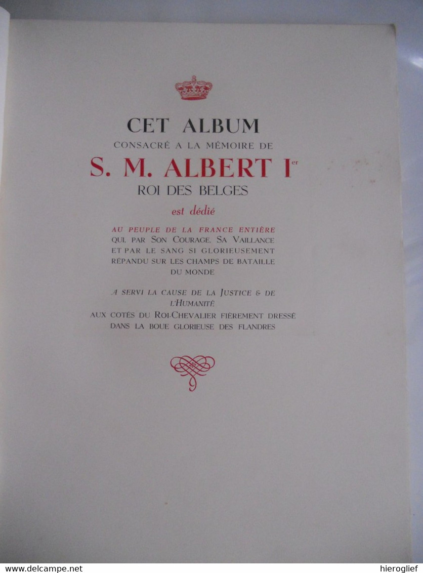 Mémorial ALBERT Ier ROI DES BELGES Dédié  Au Peuple Français / Militaires Guerre Royalties Reine Elisabeth - Guerra 1914-18