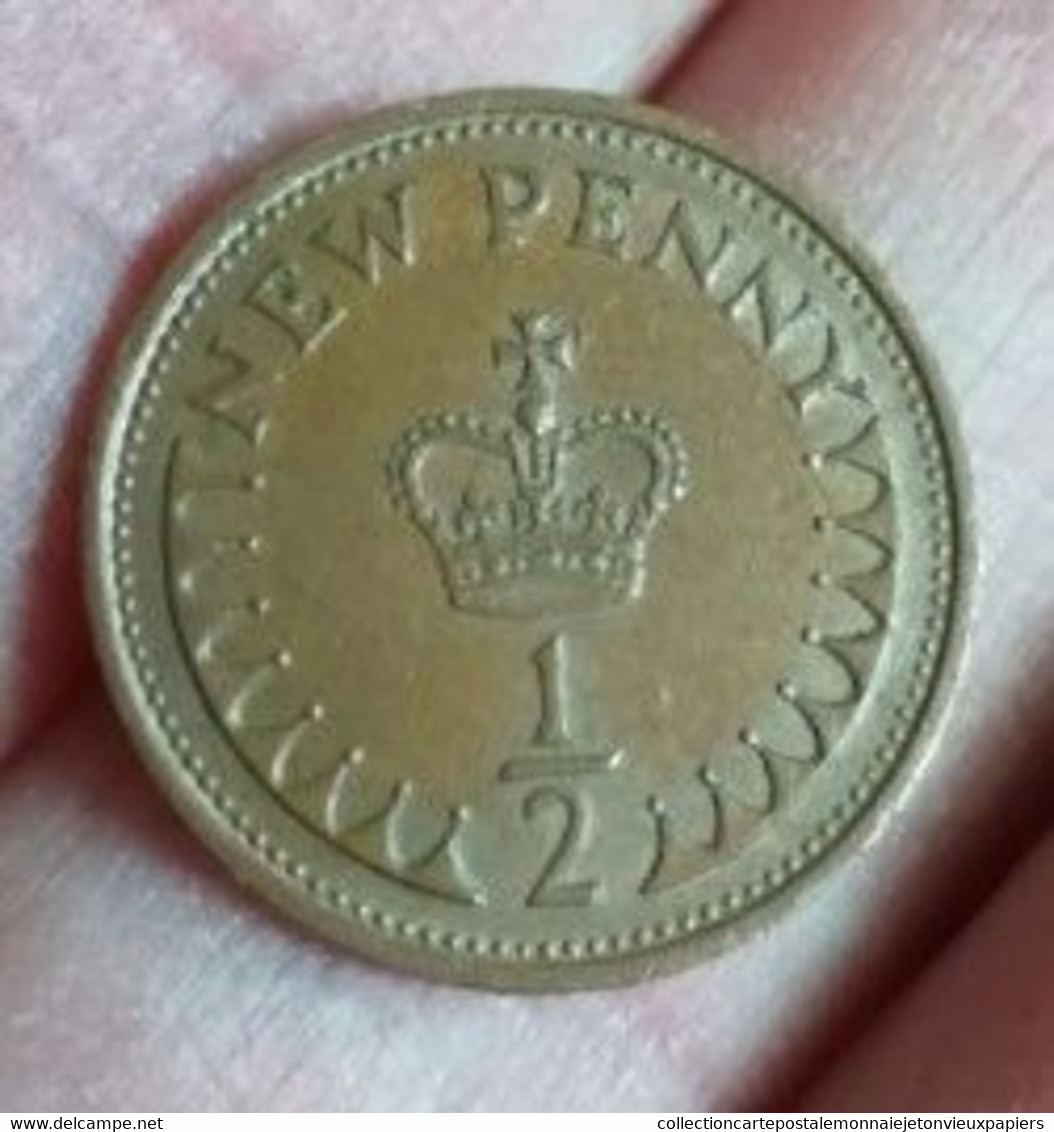 1/2 New Penny 1974 Angleterre En L Etat Sur Les Photos - 1/2 Penny & 1/2 New Penny