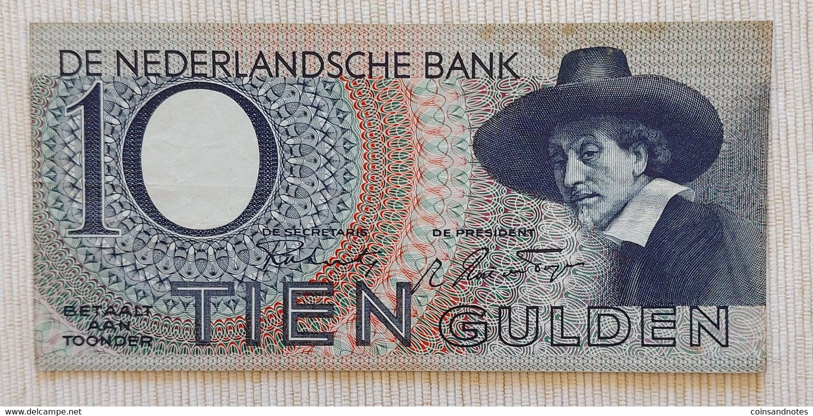 Netherlands 1943 - 10 Gulden ‘Staalmeester’ - No 4 AK 054007 - P# 59 - Near UNC - 10 Gulden