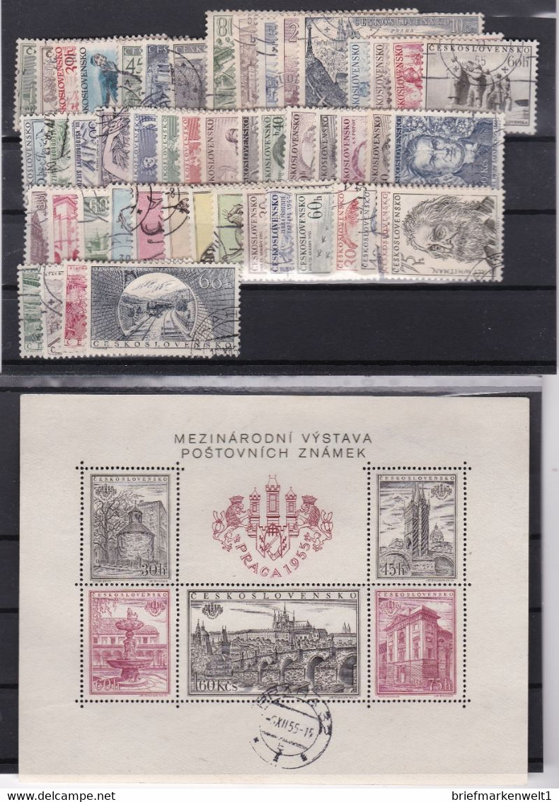 (Kk 7348) Tschechoslowakei, Kpl. Jahrgang 1955, Gest. - Komplette Jahrgänge
