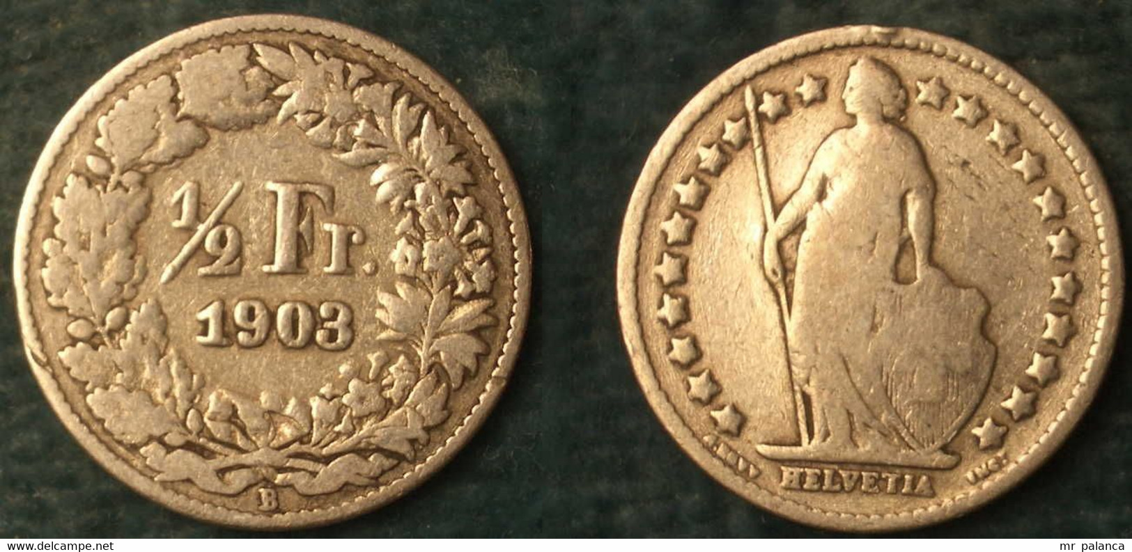 M_p> Svizzera 1/2 Franco O 50 Centesimi 1903 In Argento,2,5 Grammi Titolo 835/oo - 1/2 Franc