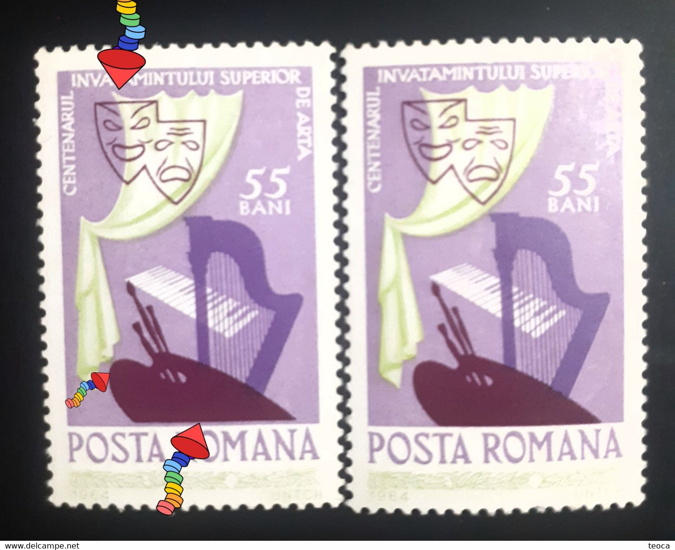 Errors Romania 1964  Mi 2340 Printed Misplaced ,move Up Mnh - Variétés Et Curiosités