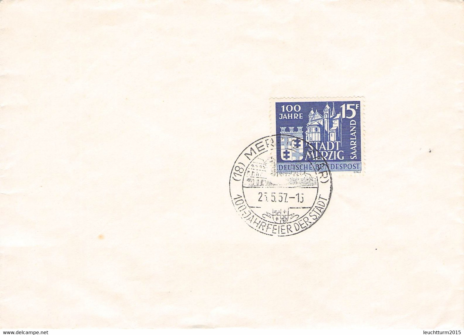 SAARLAND - ERSTTAG 25.5.1957 STADT MERZIG Mi #401 / YZ216 - FDC