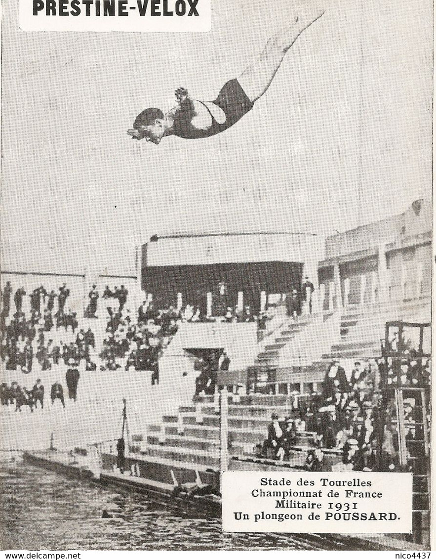 Photo Paris 20e Stade Des Tourelles  Championnat De France Militaire 1931 Plongeon De Poussard - Salto De Trampolin