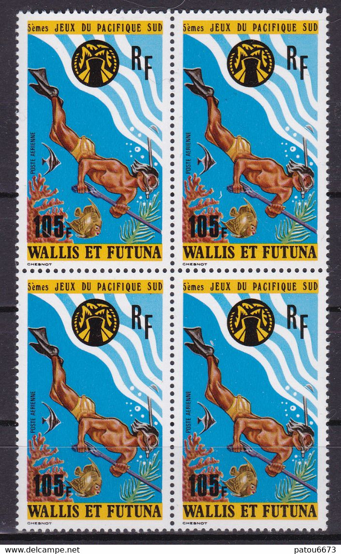 Wallis Et Futuna 1975 Sport Plongée Diving YT PA 66 Block Of 4 Stamps MNH** - Tauchen