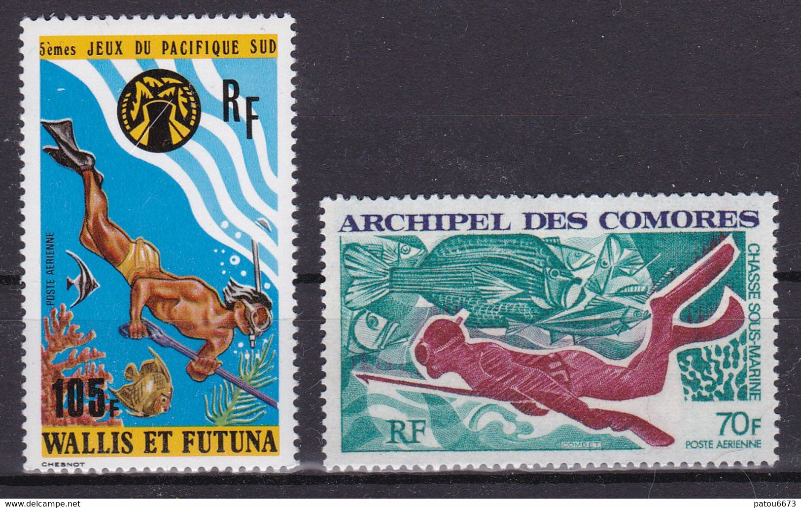 Wallis Et Futuna 1975 Sport Plongée Diving YT PA 66 Stamps MNH** - Plongée