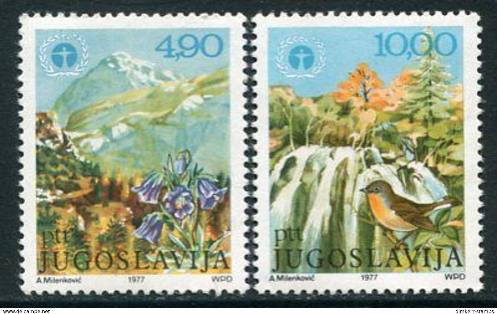 YUGOSLAVIA 1977 Environment Day MNH / **.  Michel 1689-90 - Nuevos
