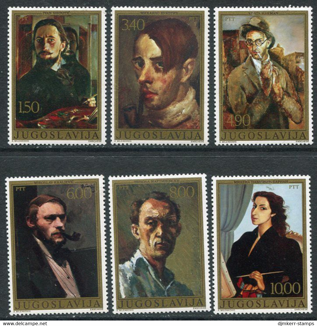 YUGOSLAVIA 1977 Self-portraits  MNH / **.  Michel 1708-13 - Unused Stamps