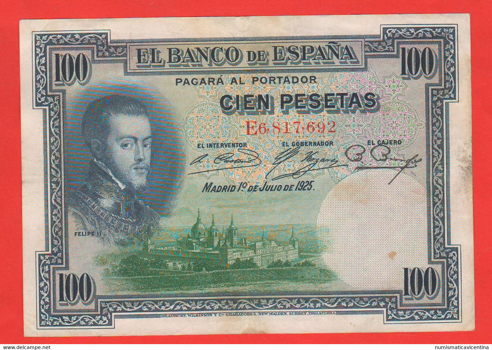 Spagna 100 Pesetas Cien Pesetas 1925 España Spain Bank Note - 100 Pesetas