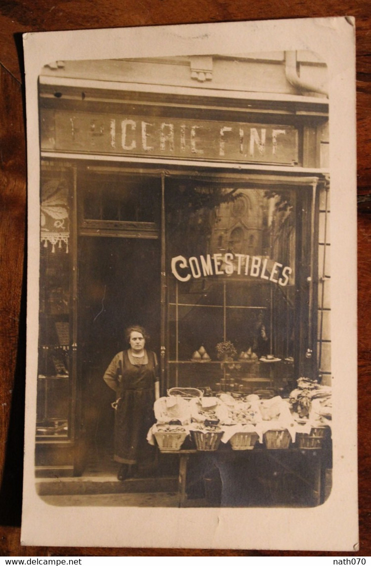Carte Photo 1910's CPA Ak Epicerie Fine Comestibles Animée à Situer - Otros & Sin Clasificación