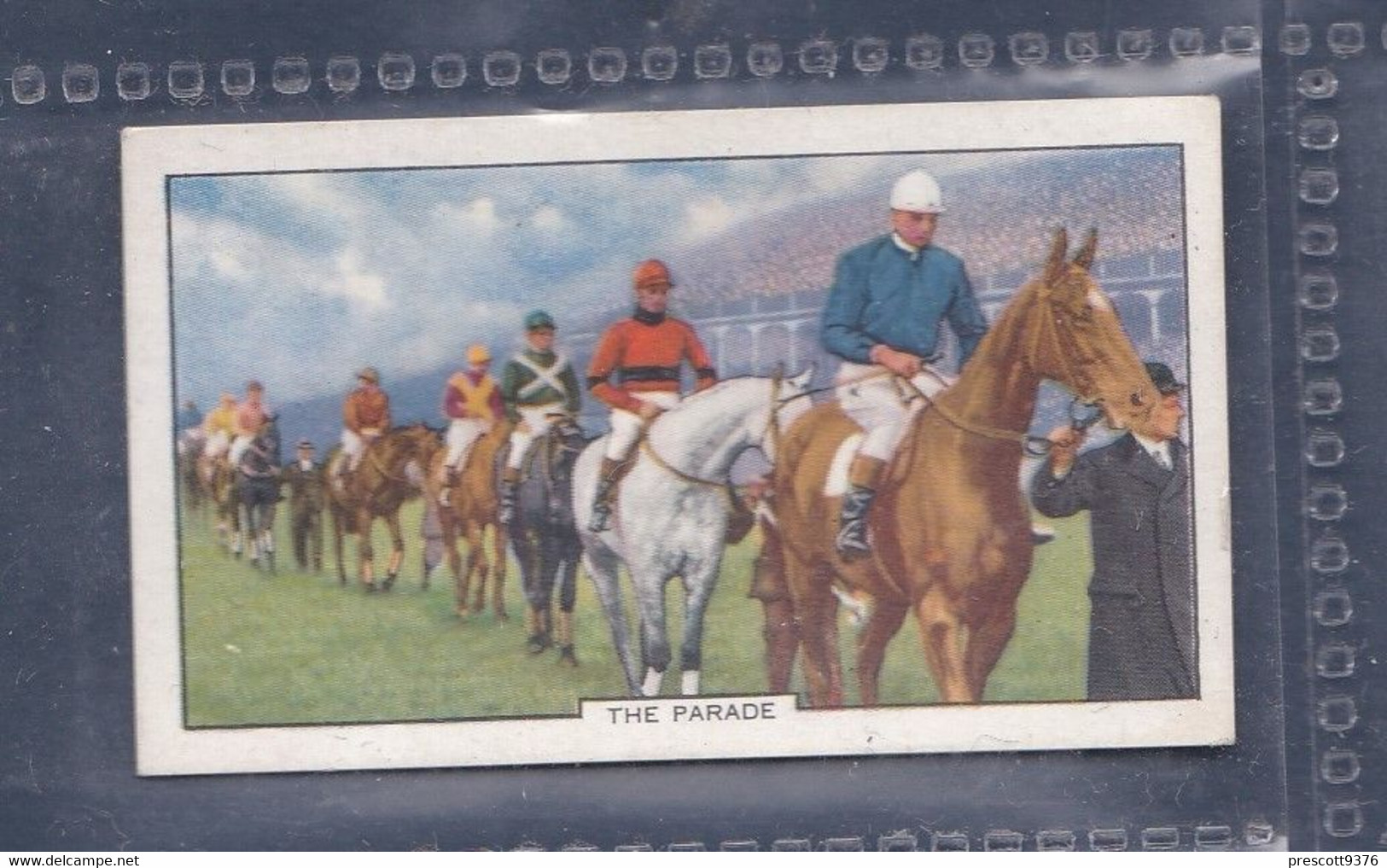 Racing Scenes 1938 - The Parade - Gallaher Cigarette Card - Original- Sport - Horses - Gallaher