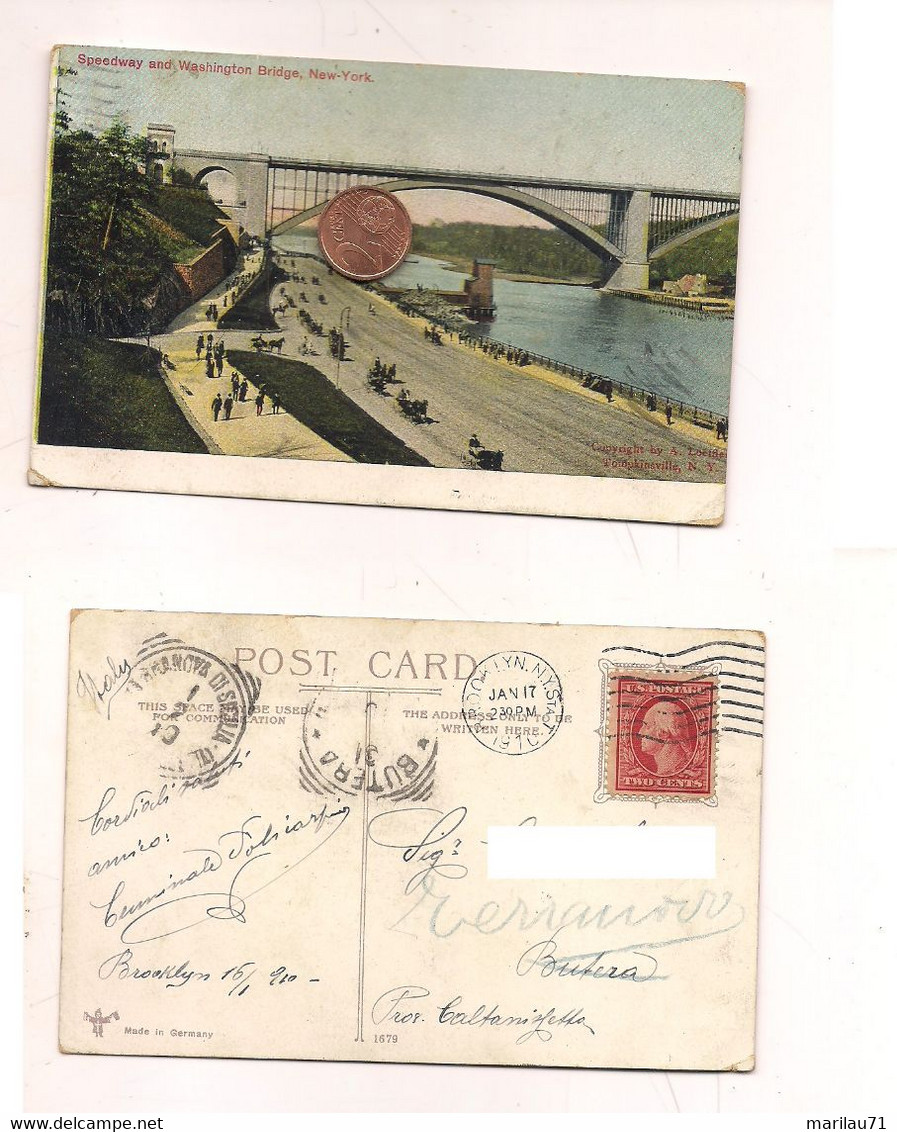 P2394 USA NEW YORK BUTERA GELA Stamp 1910 Viaggiata - Brücken Und Tunnel