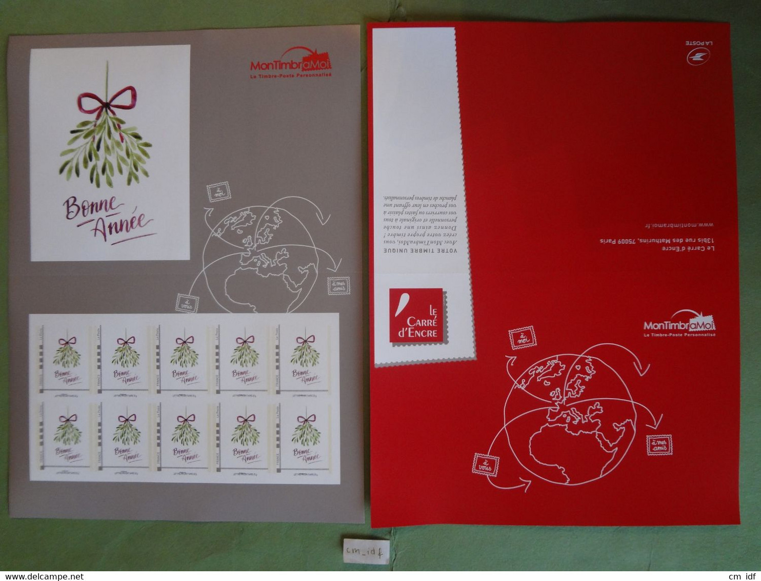 2021 EMISSION DU CARRE D'ENCRE " BONNE ANNÉE " Lettre Prioritaire 20g ADHESIF COLLECTOR 10 TIMBRES LE GUI - Collectors