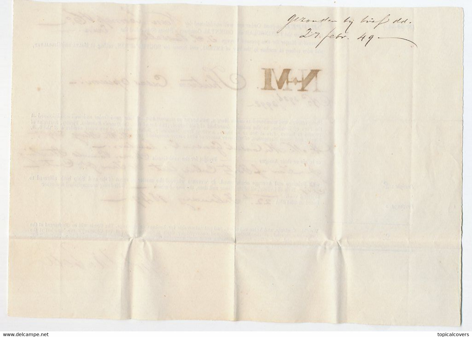 Bill Of Loading 1849 For Opium - Smyrna - Malta - Gibraltar - Southampton - Including  Ledger / Account - 1837-1914 Esmirna