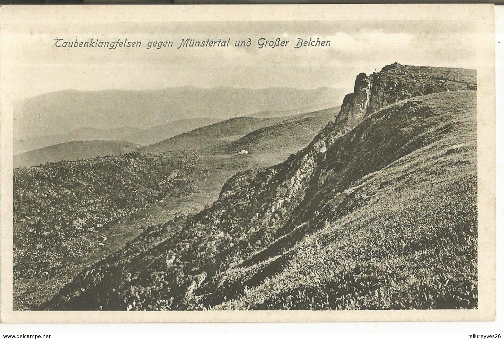 CPA , Allemagne , N°391,Taubenklangfelsen Gegen Mûnstertal Und Grober Belchen , Ed. A.G. - Muenstertal