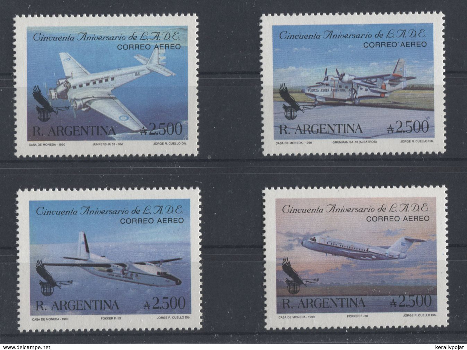 Argentina - 1990 Airplanes MNH__(TH-1157) - Unused Stamps