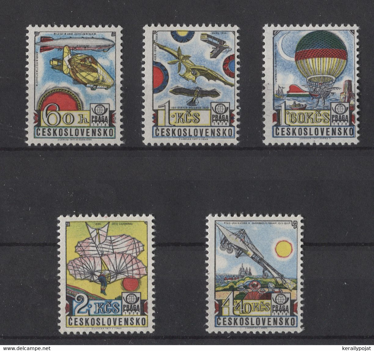 Czechoslovakia - 1977 History Of Aviation MNH__(TH-19518) - Ongebruikt