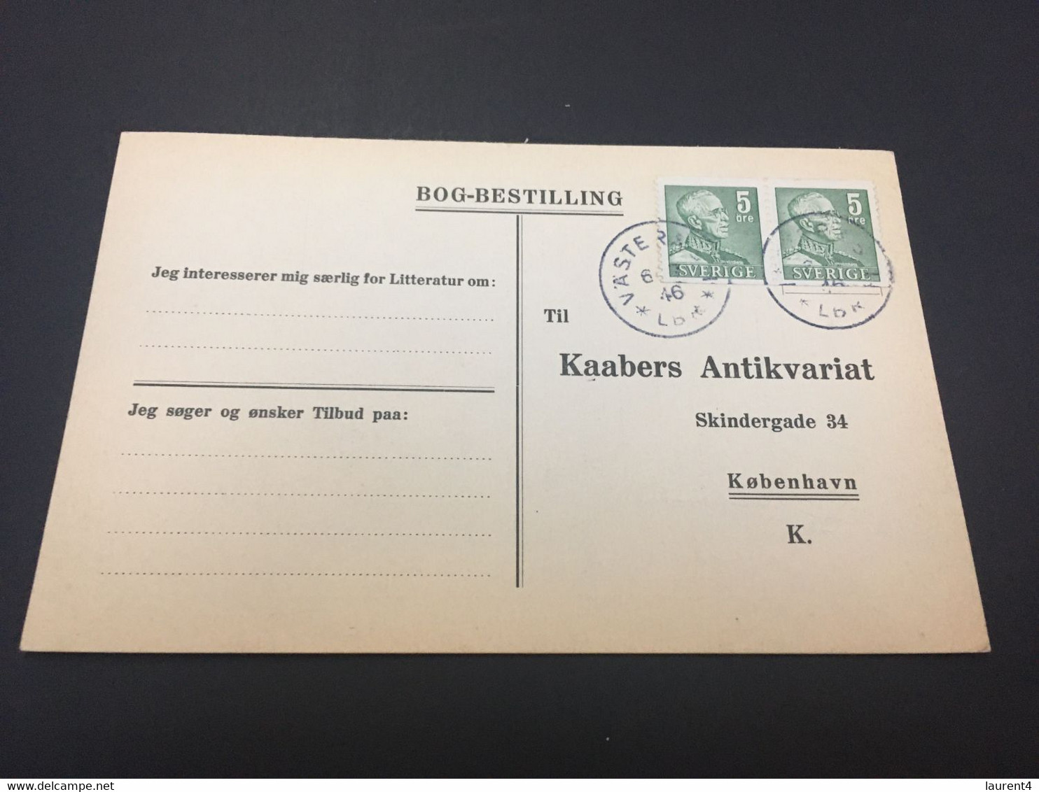 (5 B 1) Denmark - Posted - BOG-BESTILLING Card - 1946 - Otros & Sin Clasificación