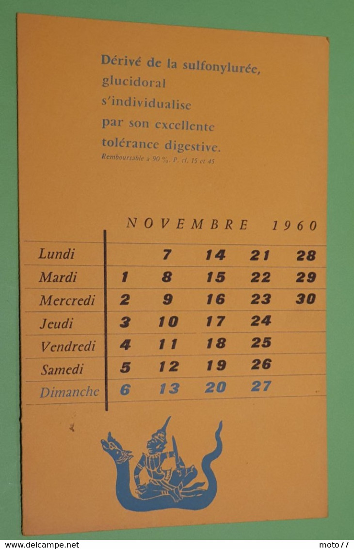 Buvard 764 CALENDRIER - Laboratoire Servier - VITATHION -Etat D'usage:voir Photos-13.5x21cm Fermé Environ- NOVEMBRE 1960 - Produits Pharmaceutiques