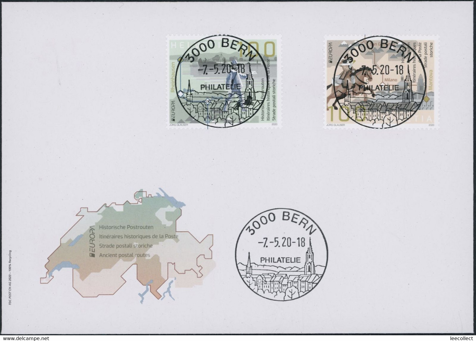 Suisse - 2020 - Europa - Ersttagsbrief FDC ET - Ersttag Voll Stempel - Cartas & Documentos