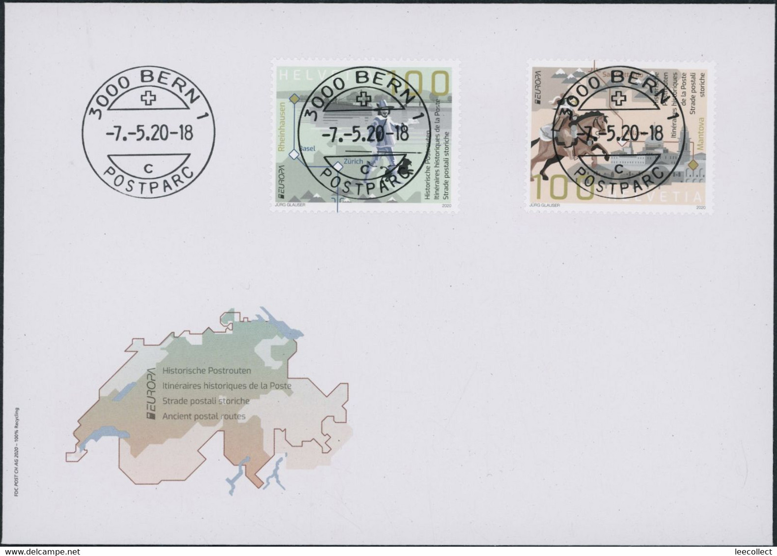 Suisse - 2020 - Europa - Ersttagsbrief FDC ET - Ersttag Voll Stempel - Cartas & Documentos