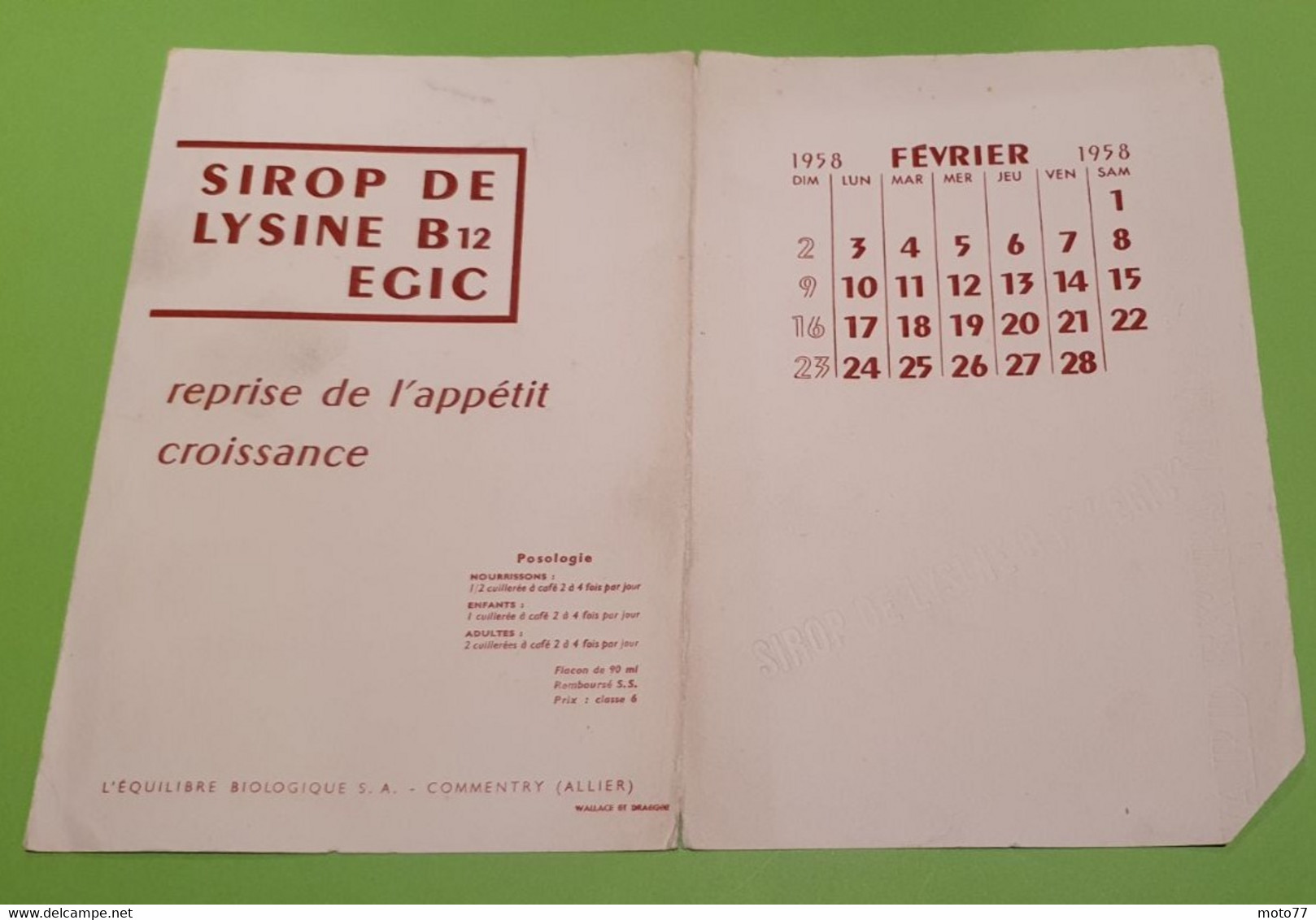 Buvard 779 CALENDRIER - Laboratoire - Nouvelles Enigmes -Etat D'usage:voir Photos-15.5x23cm Fermé Environ- FEVRIER 1958 - Produits Pharmaceutiques