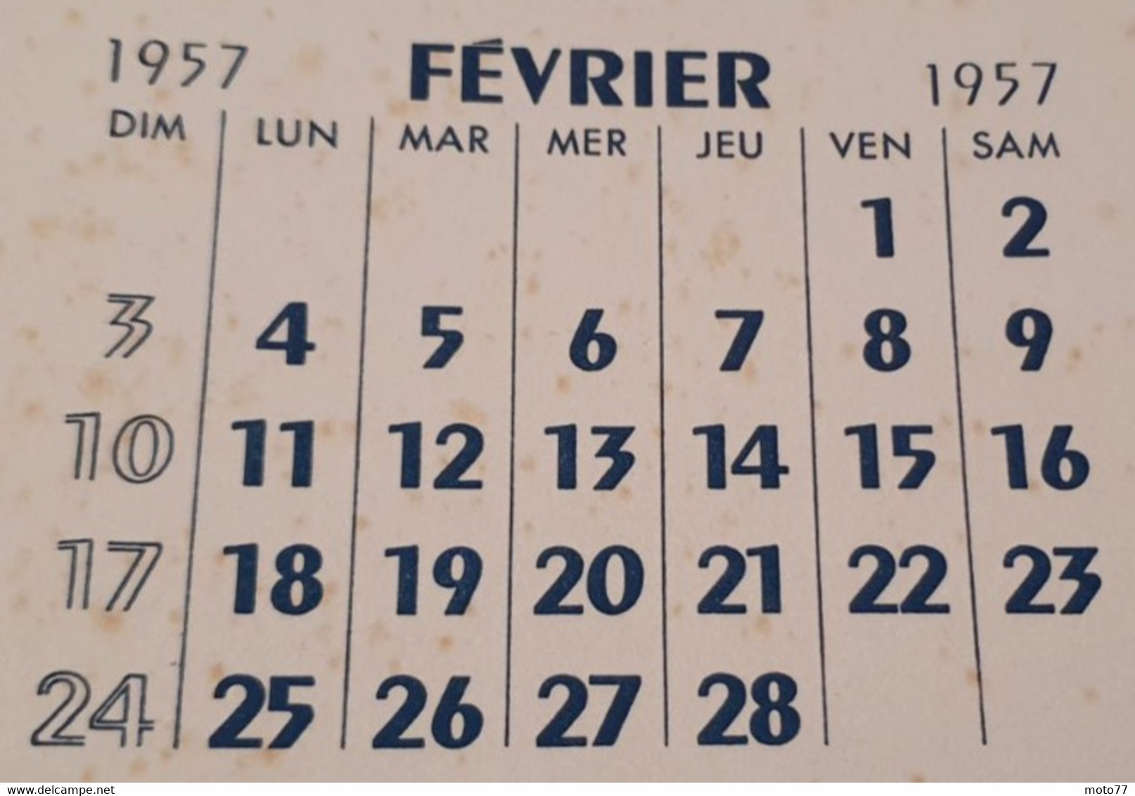 Buvard 785 CALENDRIER - Laboratoire - Hercule Oiseaux -Etat D'usage:voir Photos-15.5x22.5cm Fermé Environ- FEVRIER 1957 - Produits Pharmaceutiques