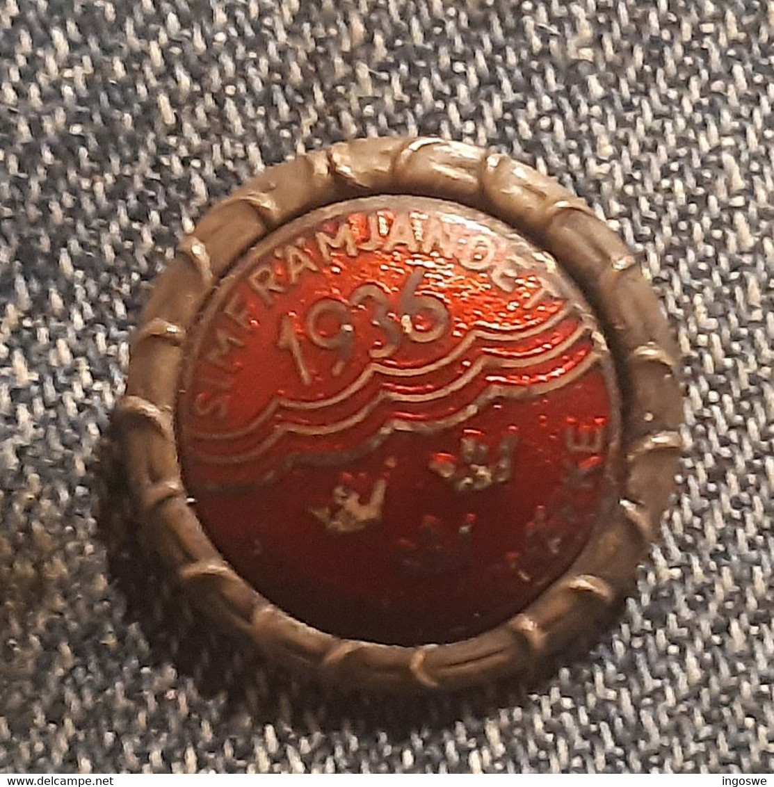 Pin From Sweden "Simborgarmärket" For 200 Meter Swimming 1936! - Natation