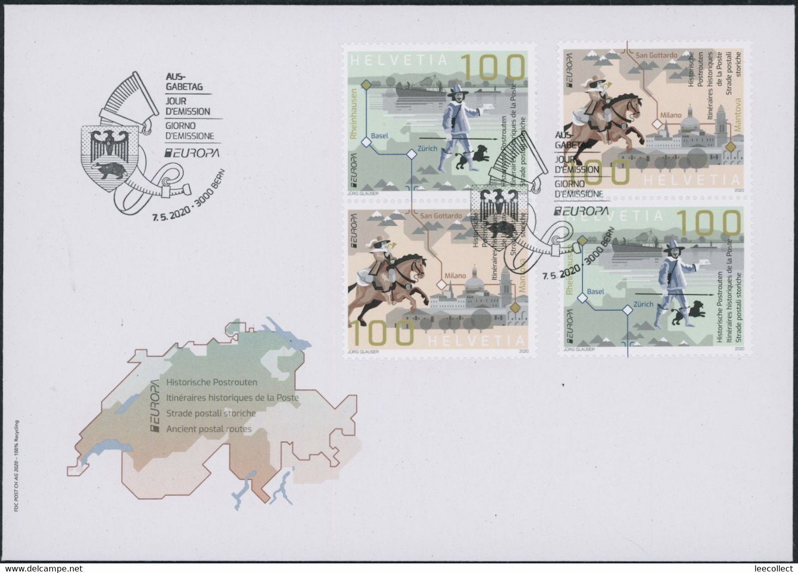 Suisse - 2020 - Europa - Zusammenhängende - Ersttagsbrief FDC ET - Covers & Documents