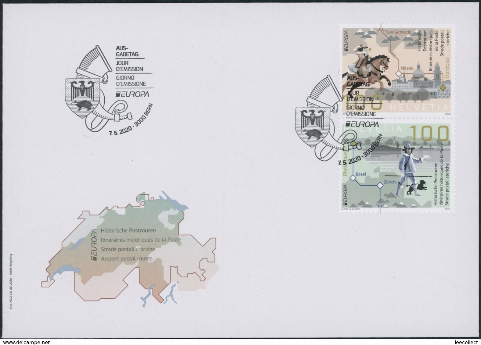 Suisse - 2020 - Europa - Zusammenhängende - Ersttagsbrief FDC U1 ET - Covers & Documents