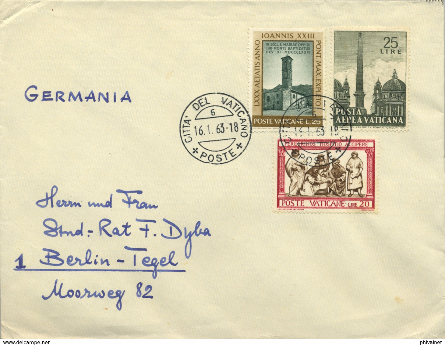 1963 VATICANO / VATICANE - SOBRE CIRCULADO A BERLIN - Covers & Documents