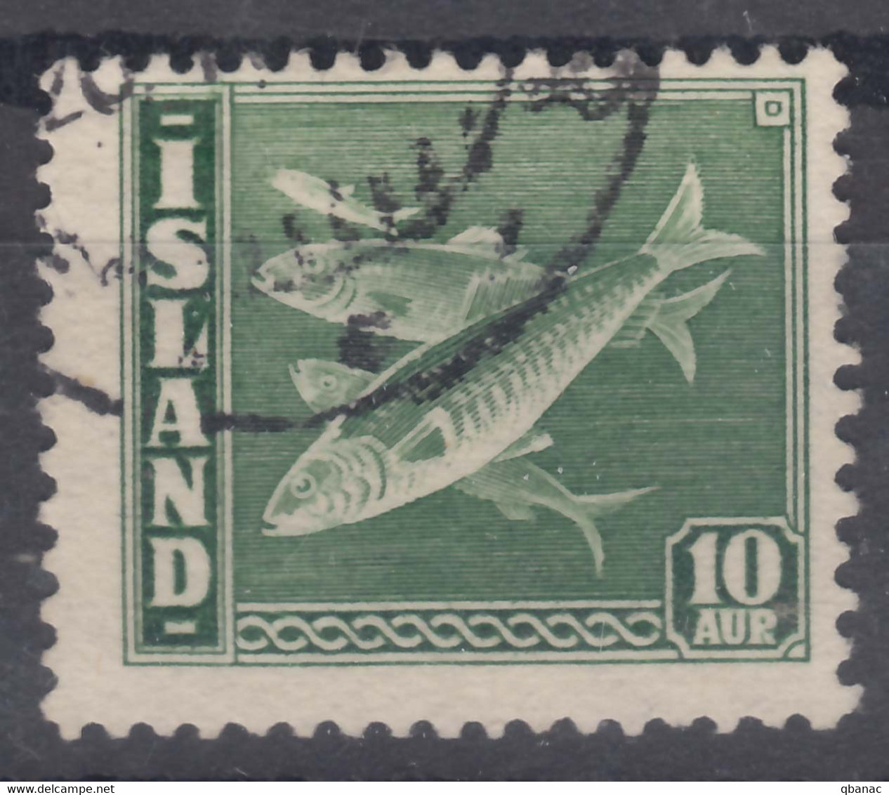 Iceland Island Ijsland 1940 Fish Mi#215 B Used, Perforation 14 : 13 3/4 - Usados