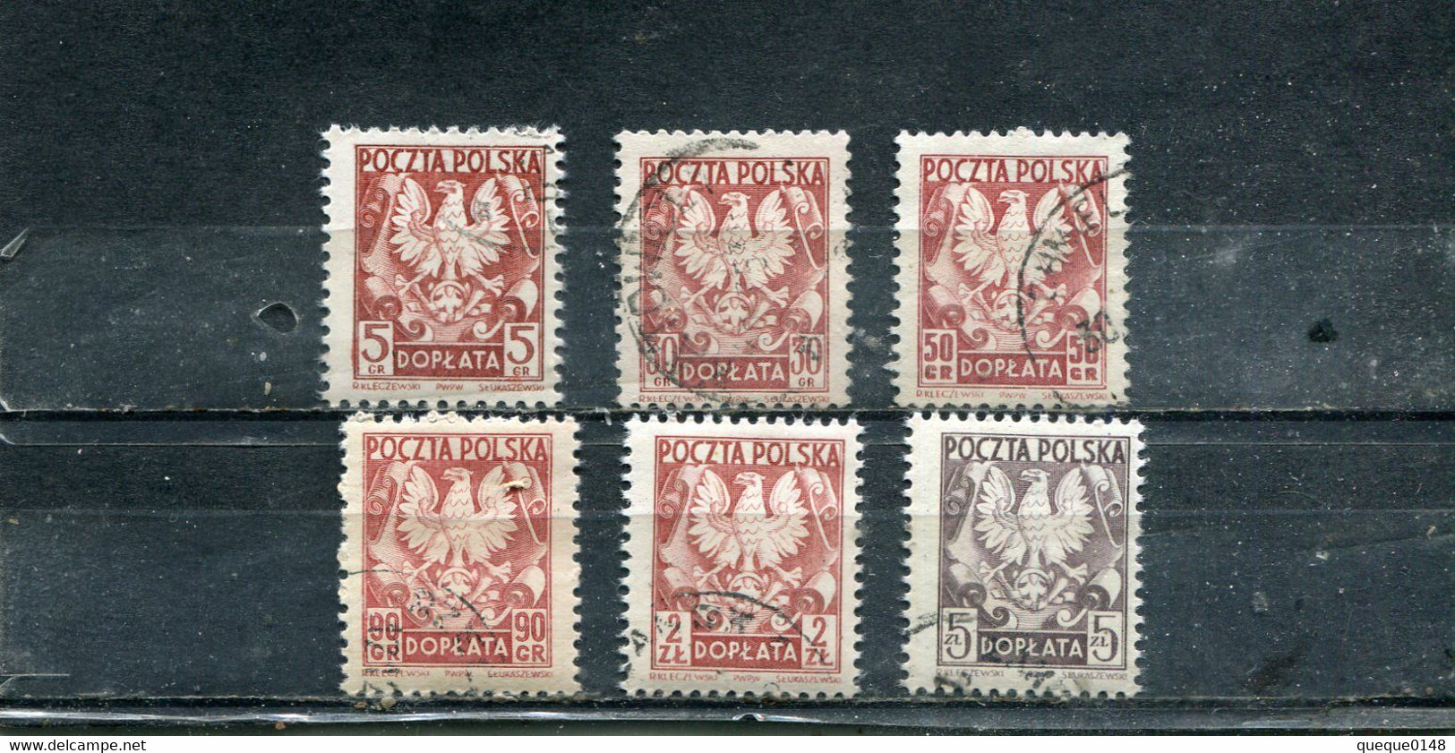 Pologne 1951-52 Yt 125 129 129A 131 133-134 Valeur En Groszy-or - Taxe