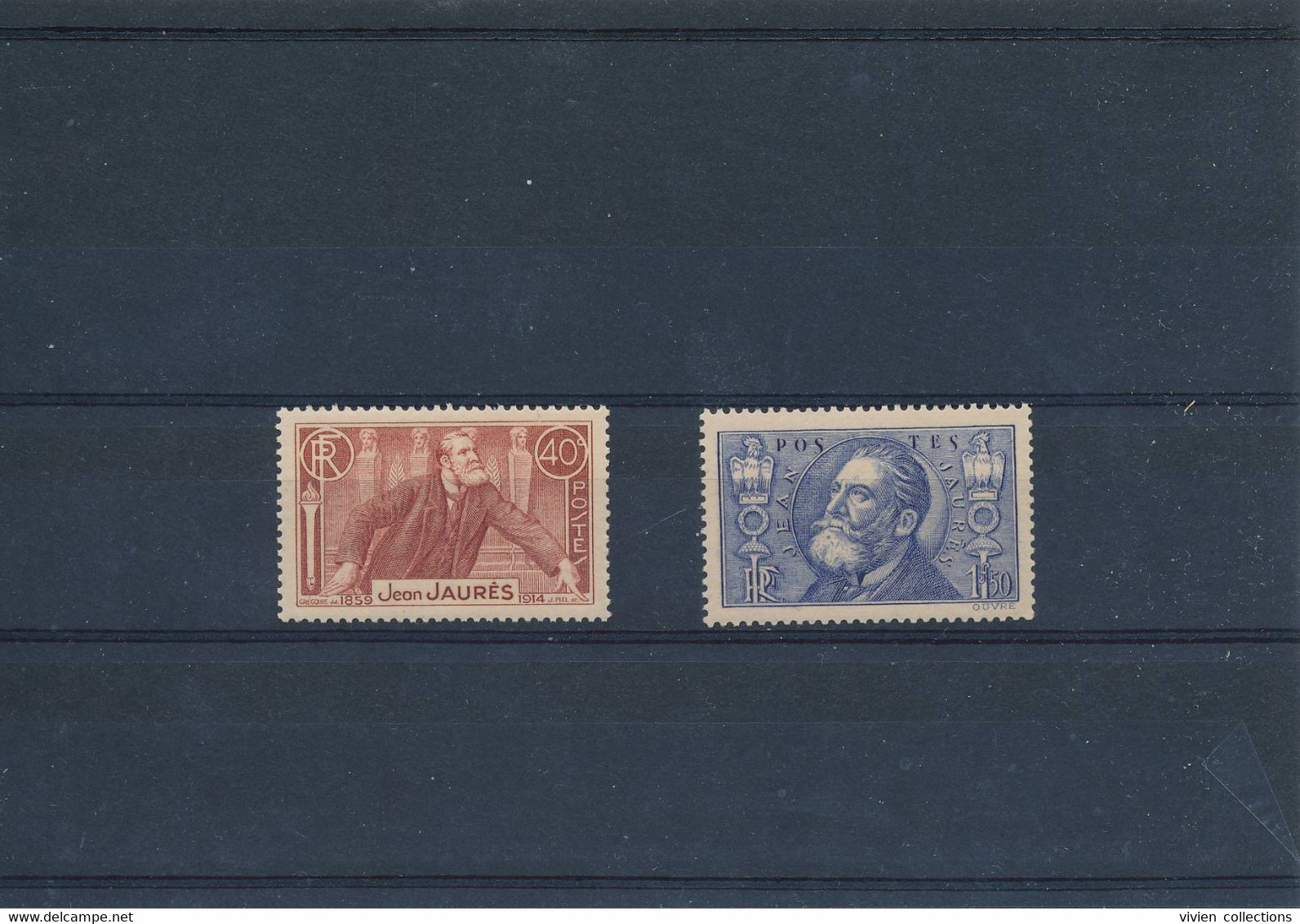 1936 Paire Jean Jaurès Timbres France Neuf Luxe ** Sans Charnières Parfait état A Moins De 15% De La Cote - Neufs