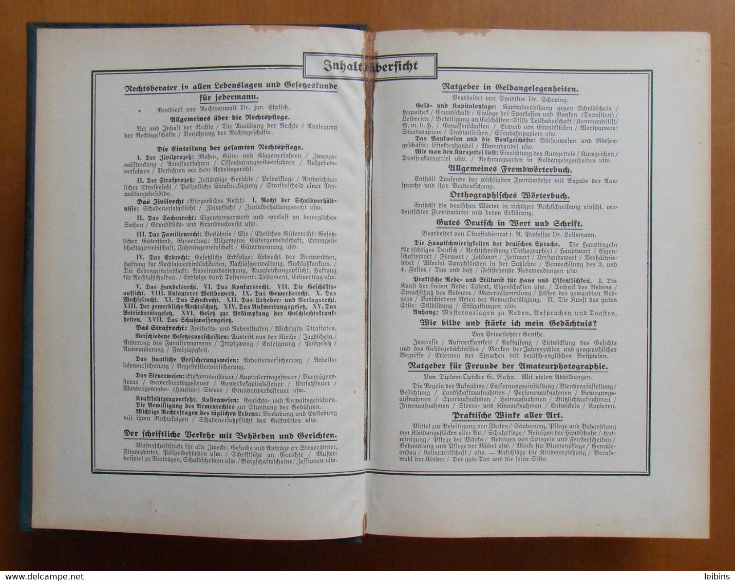 Bilz Handbuch Des Wissens - Ehrlich, Dr. Jur. - Encyclopédies