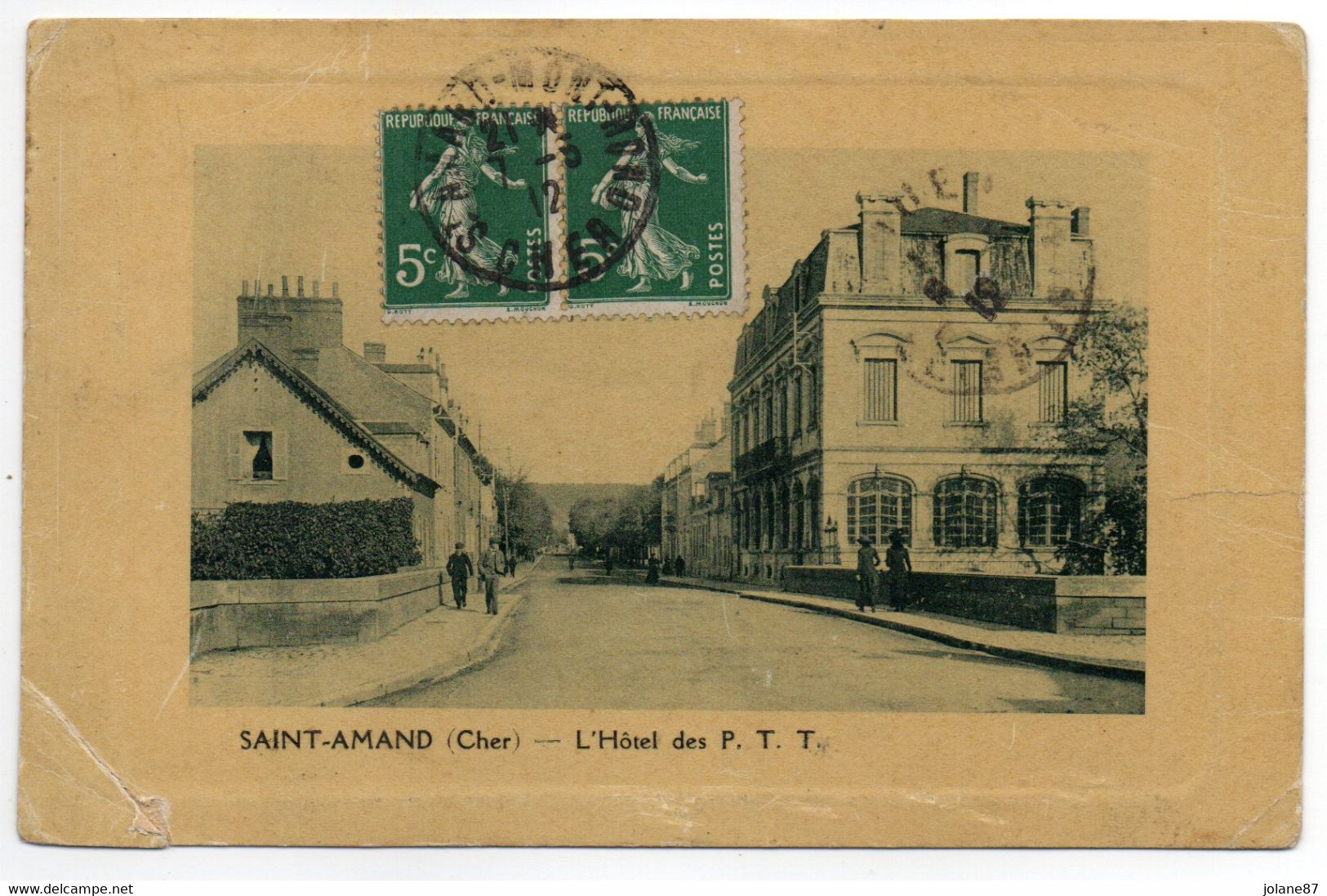 CPA   18    SAINT AMAND MONTROND    1912      L HOTEL DES P.T.T. - Saint-Amand-Montrond