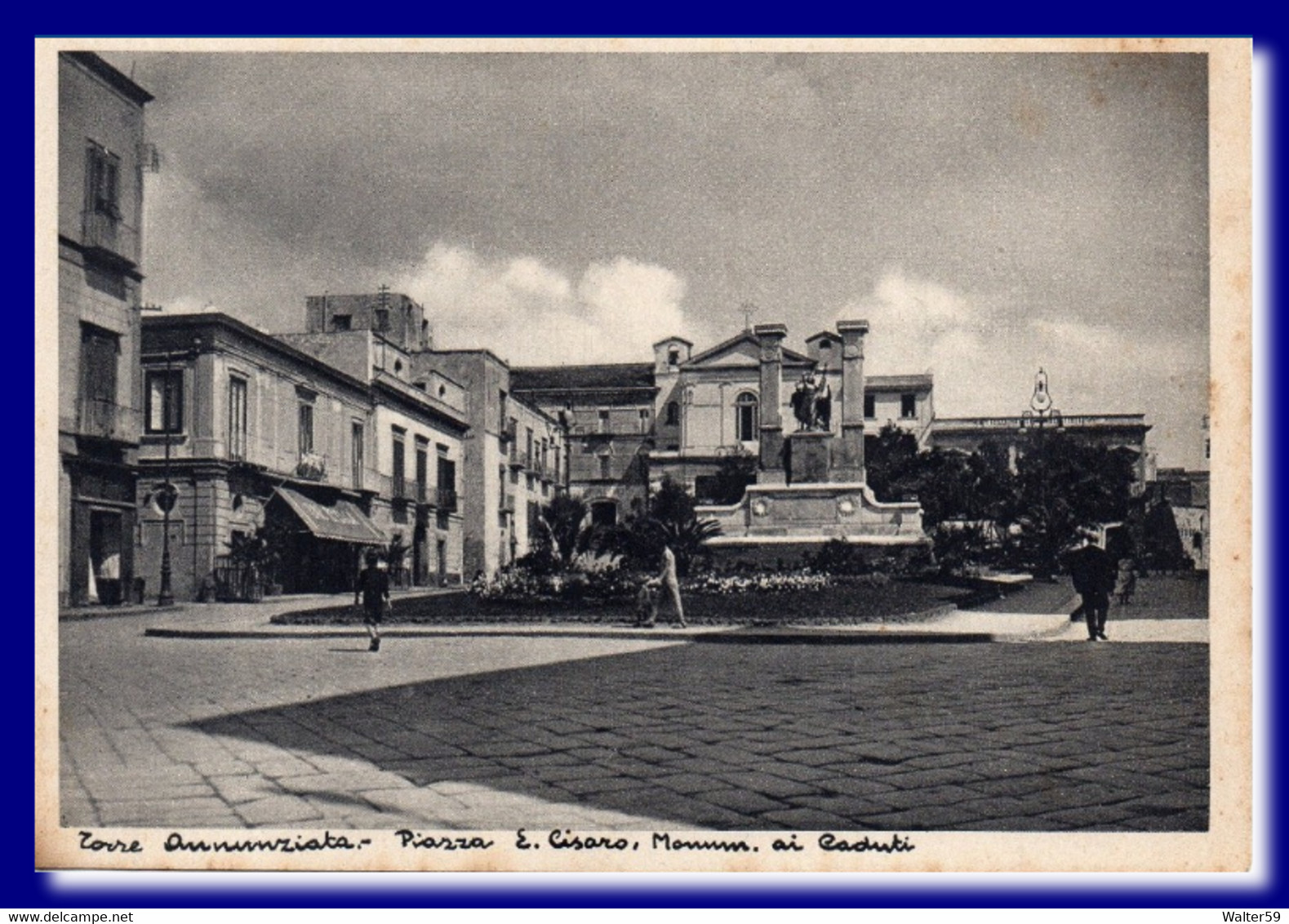 1940 Italia Cartolina TORRE ANNUNZIATA Piazza Cisaro Monumento Ai Caduti Nuova - Aversa
