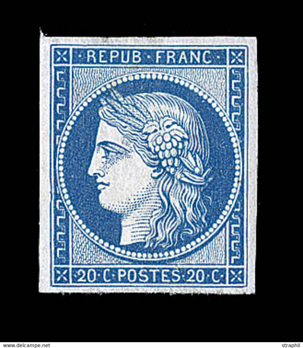 ** EMISSION CERES 1849 - ** - N°8f - 20c Bleu - Réimpression - TB - 1849-1850 Cérès