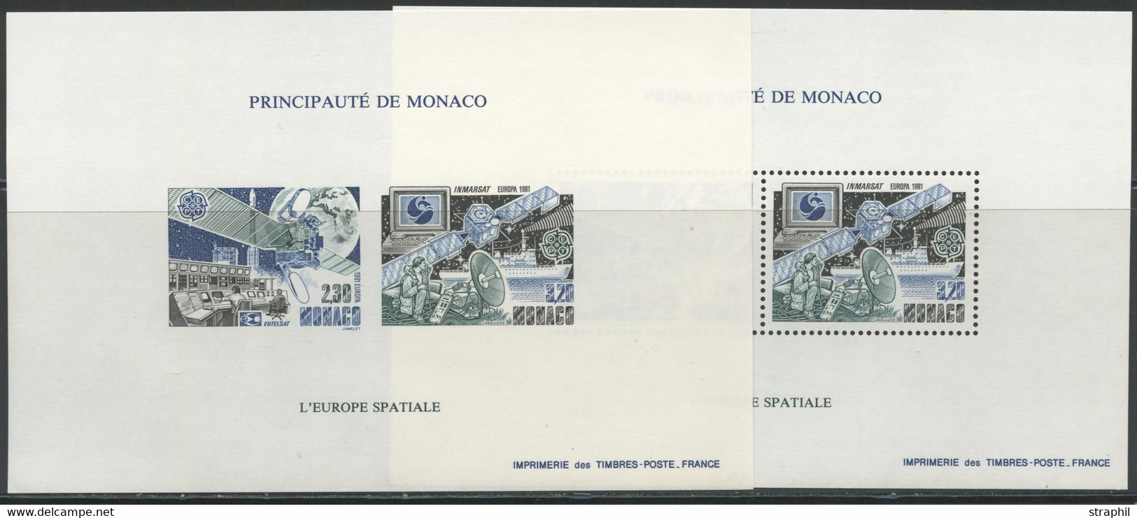 ** MONACO / BLOCS FEUILLETS SPECIAUX - ** - N°14/14a - L'Europe Spatiale - TB - Bloques