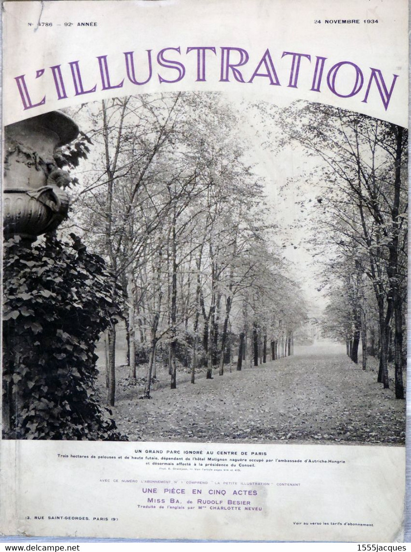 L'ILLUSTRATION N° 4786 24-11-1934 DOUMERGUE MATIGNON JANSON-DE-SAILLY SÈTE BONAPARTE COLISÉE MARIA CHAPDELAINE VIZILL - L'Illustration