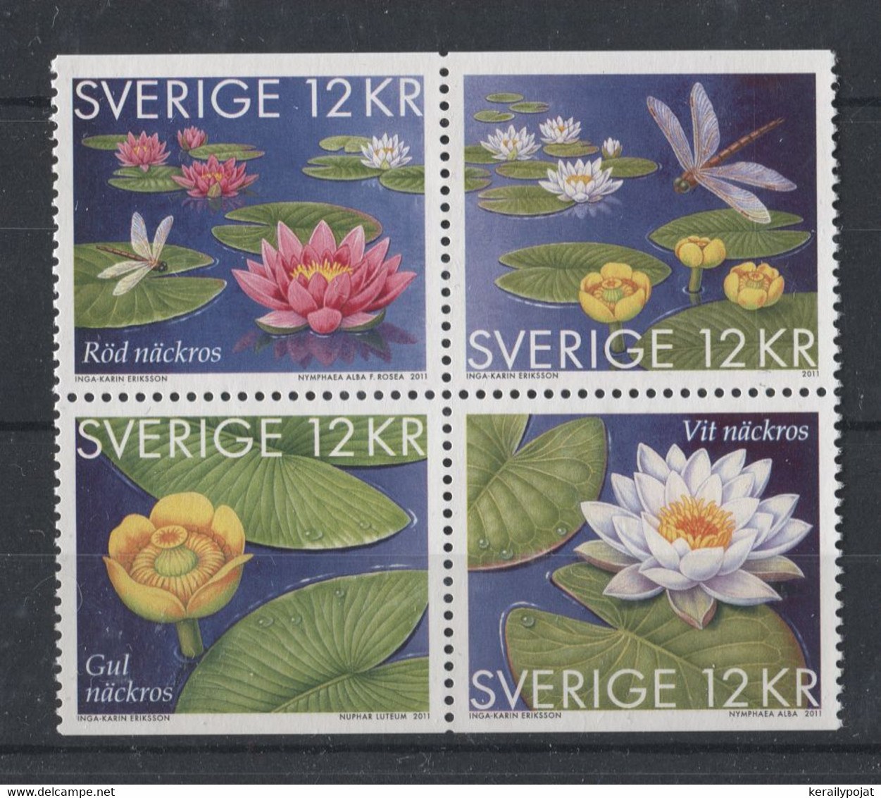 Sweden - 2011 Water Lilies Block Of Four MNH__(TH-2973) - Ungebraucht