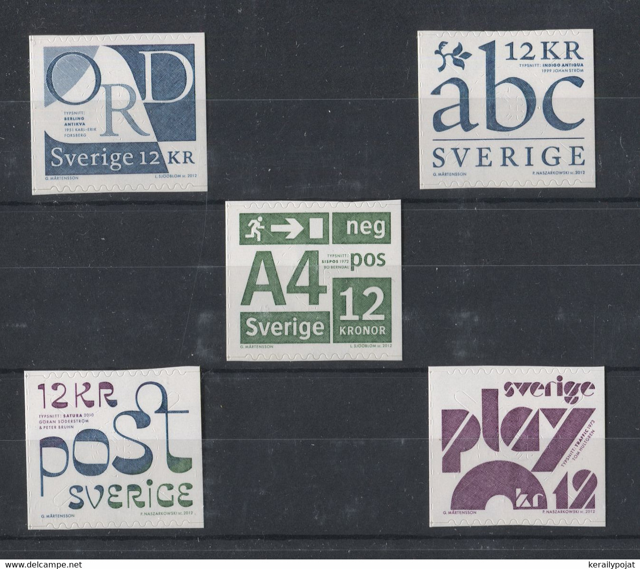 Sweden - 2012 Fonts Self-adhesive MNH__(TH-3098) - Unused Stamps