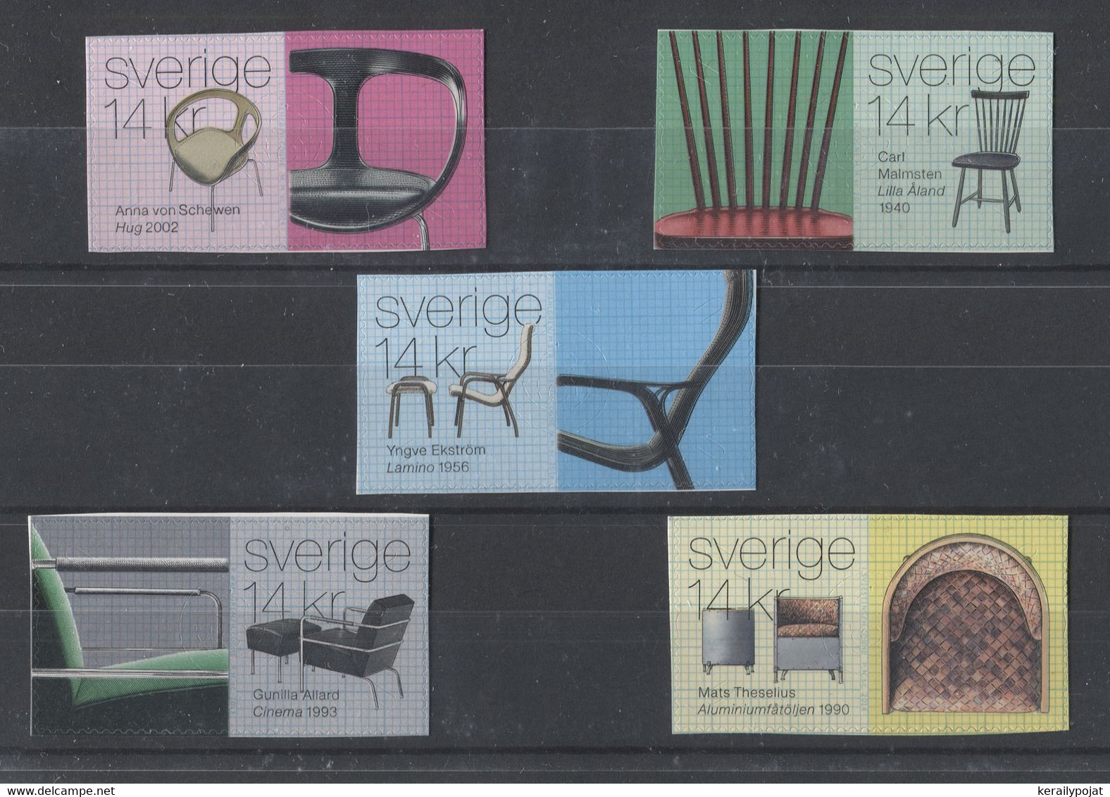 Sweden - 2014 Chairs Self-adhesive MNH__(TH-10254) - Unused Stamps