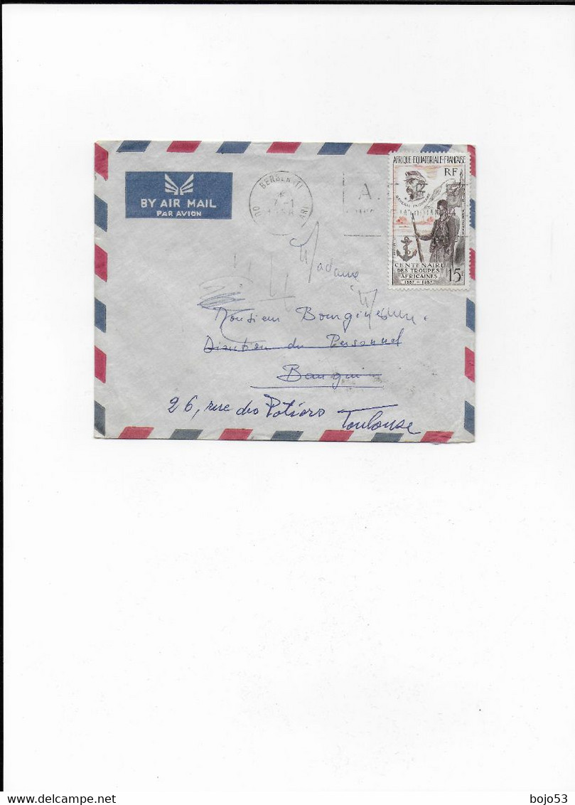 OUBANGUI CHARI  Cachet Postal De    BERBERATI De 1958 - Otros - África