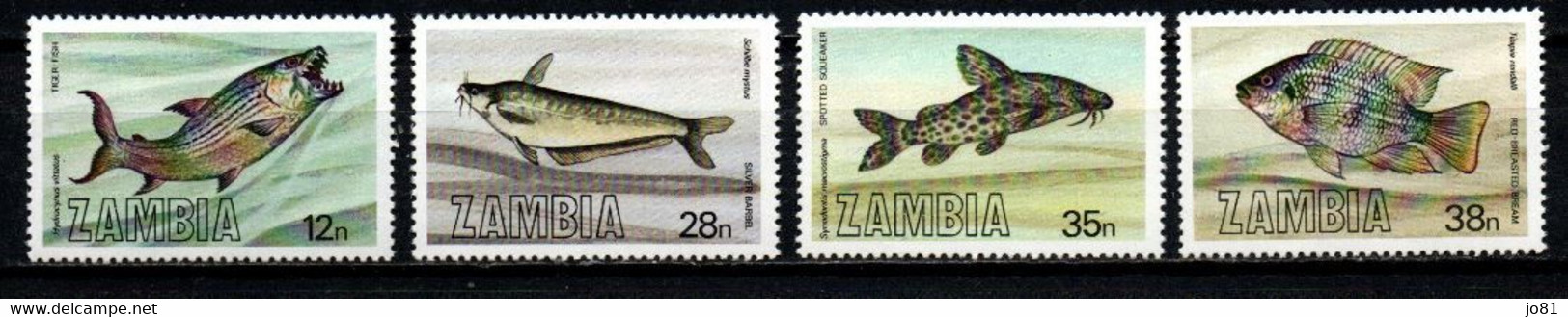 Zambie YT 286-289 Neuf Sans Charnière XX MNH Wildlife Poisson Fish - Zambia (1965-...)