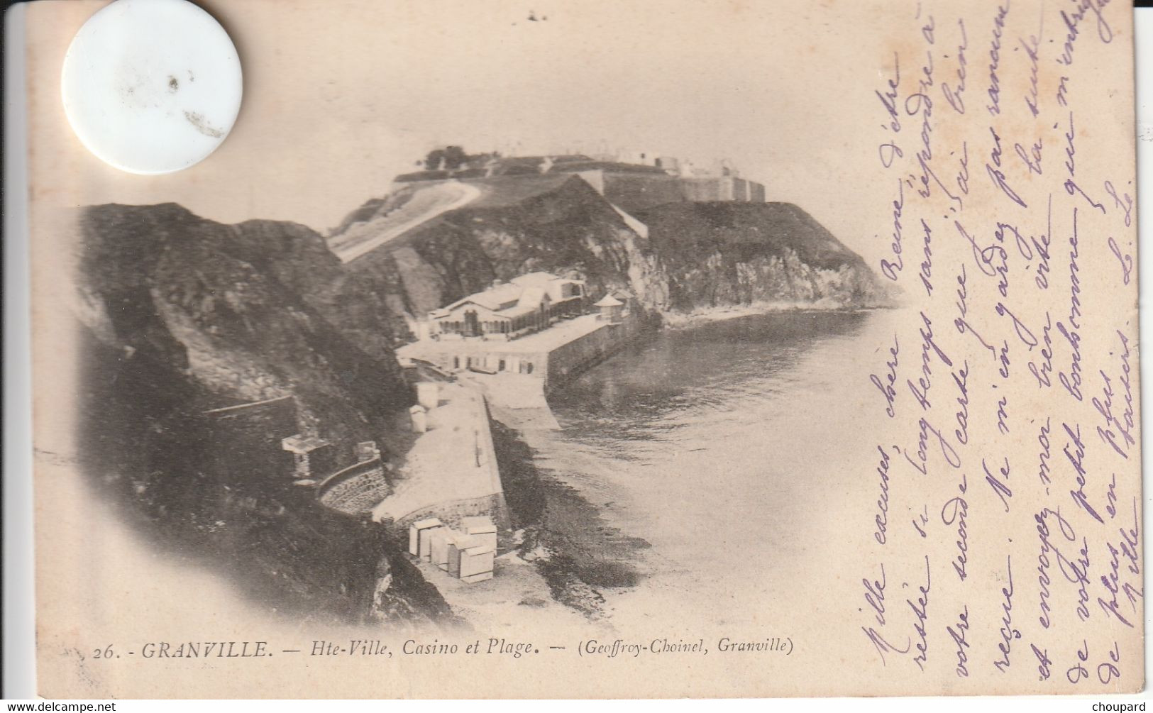 50 - Carte Postale Ancienne De  GRANVILLE    Haute - Ville  Casino Et Plage    ( Dos Simple écrite Et Voyagé 1902 ) - Granville