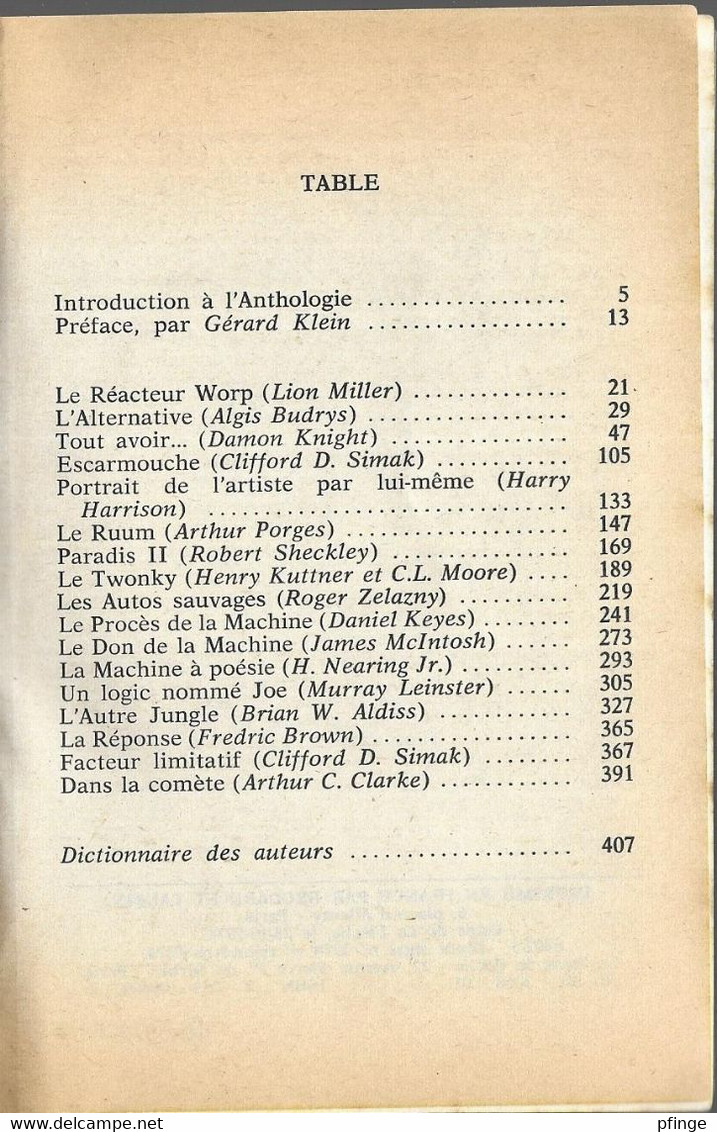 Histoires De Machines - La Grande Anthologie De La Scence-fiction - Le Livre De Poche N°3768 - Livre De Poche