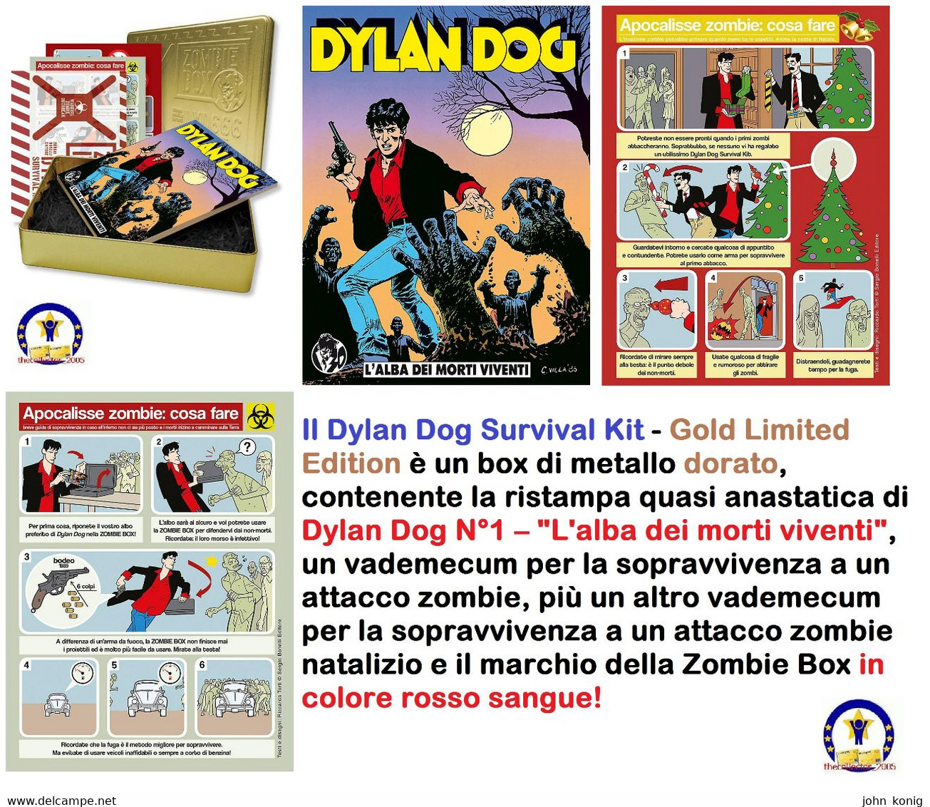 SERGIO BONELLI - DYLAN DOG SURVIVAL KIT GOLD LIMITED EDITION - NUOVO! - Dylan Dog