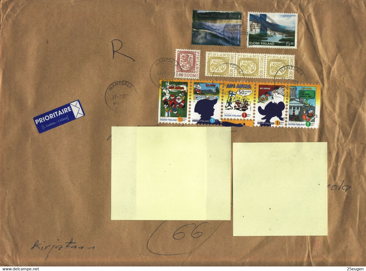 FINLAND REGISTERED COVER SENT TO POLAND 2001 - Briefe U. Dokumente